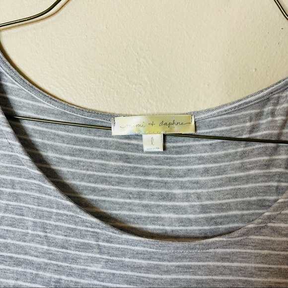 Floral and Striped Knit Babydoll Top - Picture 3 of 6